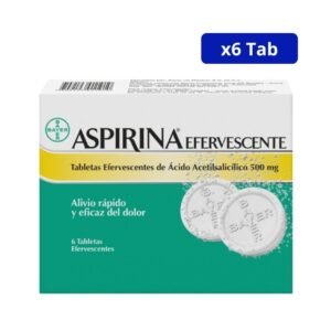 ASPIRINA EFERVESCENTE (BAYER) 500MG CJA X 6TAB ACIDO ACETILSALIC