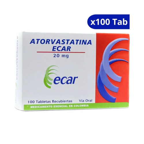 ATORVASTATINA (ECAR) 20 MG CJA X 100 TBS