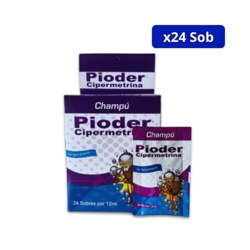 CHAMPU PIODERM (NISSI) CJA X 24 SOBRES CIPERMETRINA