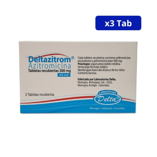 DELTAZITROM (DELTA) 500MG CJA X 3TAB AZITROMICINA