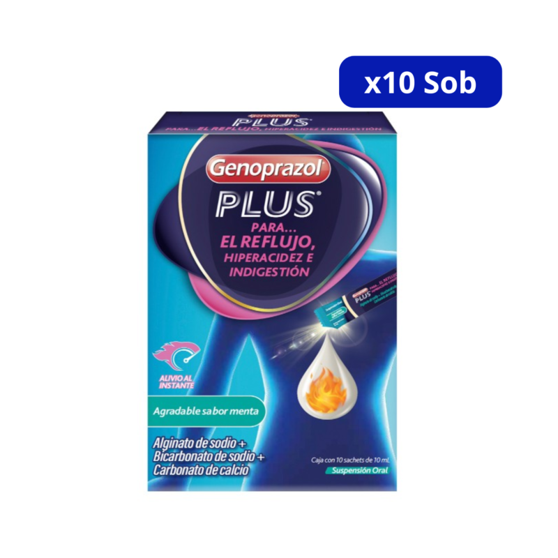 GENOPRAZOL (GENOMMA) PLUS CJA X 10 SACHETS