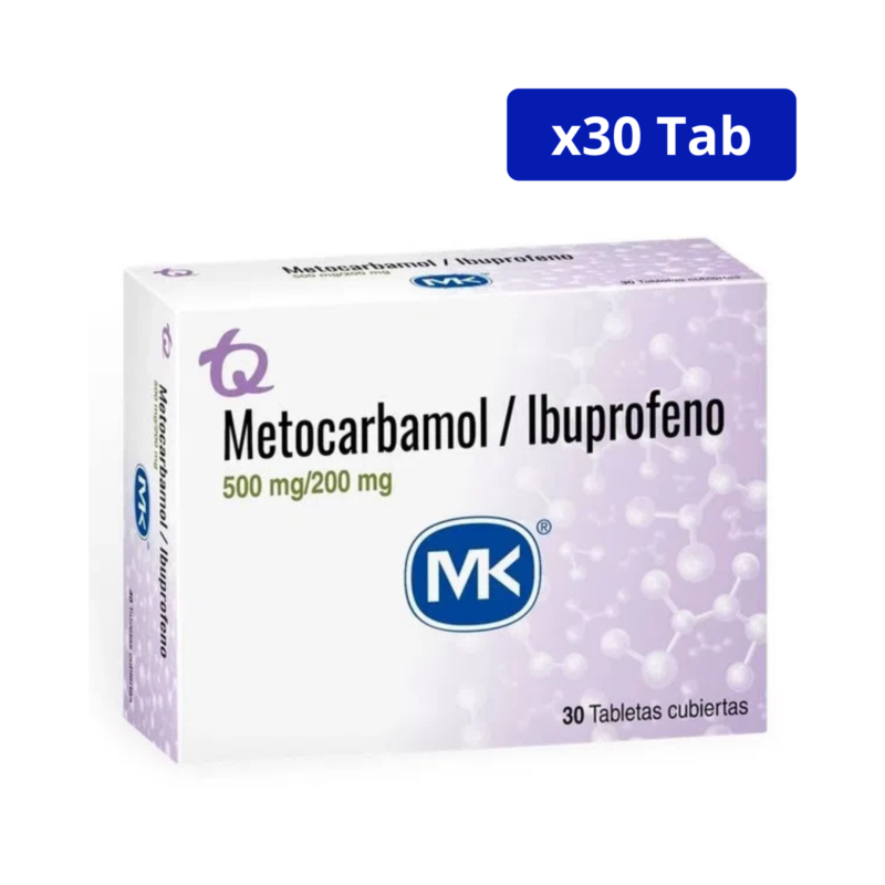 IBUPROFENO + METOCARBAMOL (MK) 500 MG/200 MG CAJA X 30 TBS