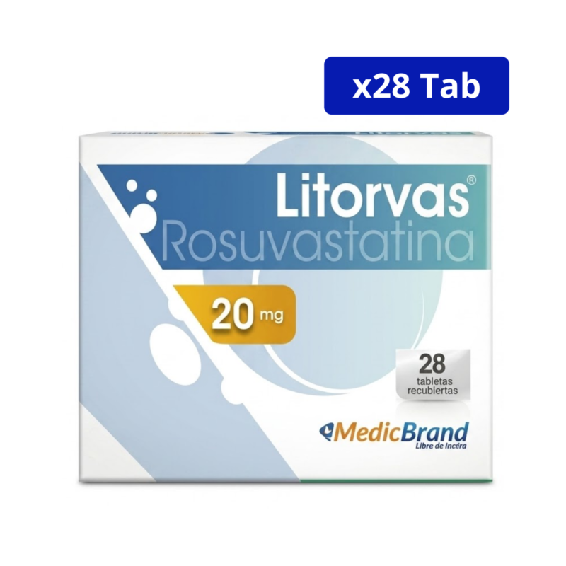 LITORVAS (MEDICBRAND) 20MG CAJA X 28 TBS ROSUVASTATINA