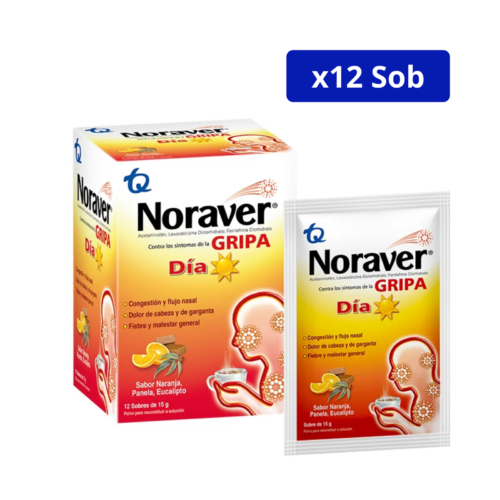 NORAVER GRIPA (TQ) DIA NARANJA - PANELA CJA X 12 SOBRES
