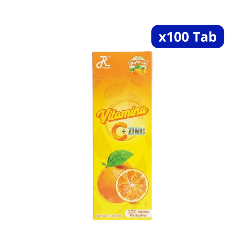 VITAMINA C (RUECAM) + ZINC NARANJA CJA X 100TAB