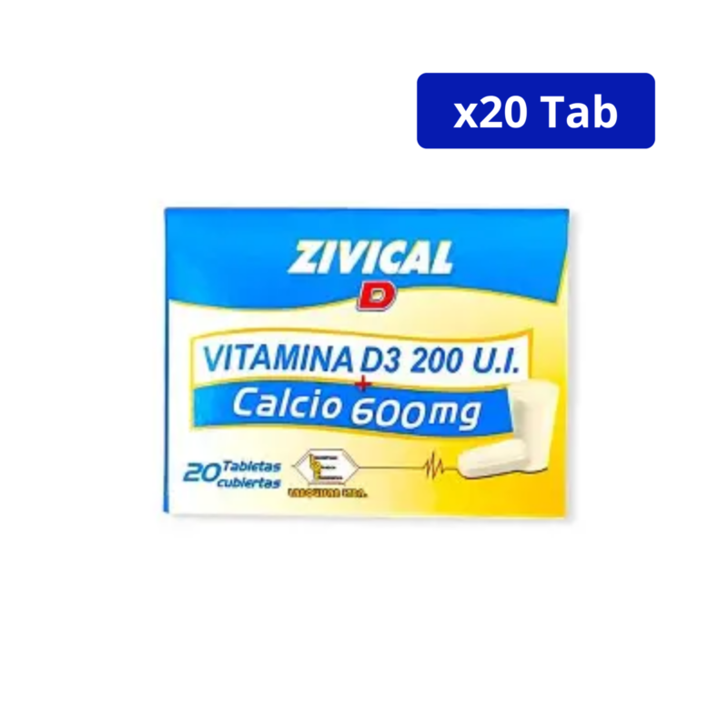 ZIVICAL D (LABQUIFAR) 200U.I/600MG CJA X 20 TBS