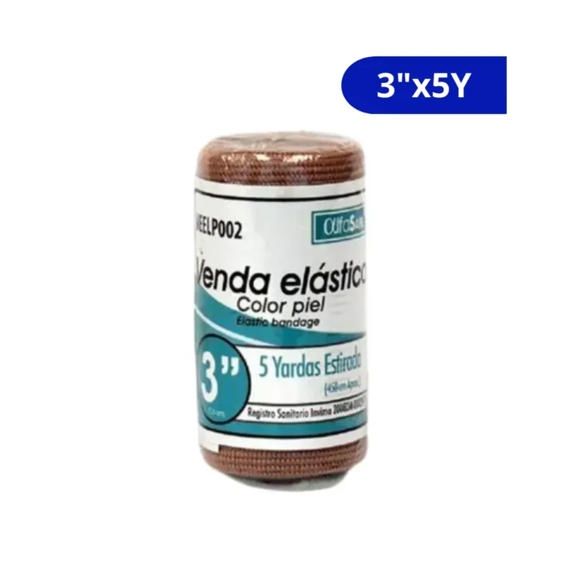 VENDA ELASTICA (ALFA SAFE) COLOR PIEL 3 X 5Y BOLSA X UND
