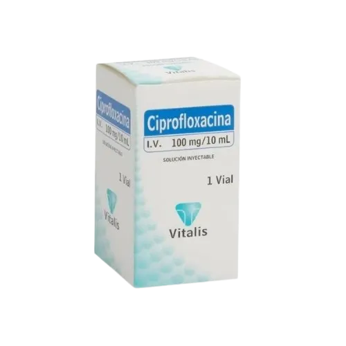 CIPROFLOXACINO (VITALIS) 100MG/10ML FCO CJA X AMP