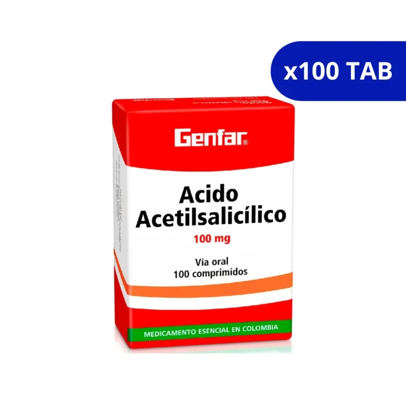 ACIDO ACETILSALICILICO (GENFAR) 100MG CJA X 100 TBL