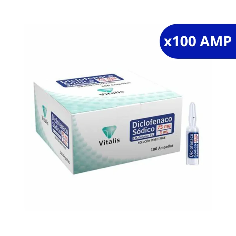 DICLOFENACO (VITALIS) SODICO 75MG/3ML CJA X 100AMP