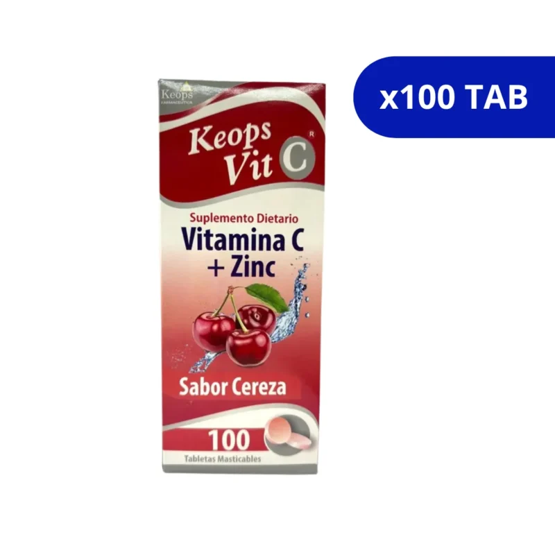 VITAMINA C + ZINC (KEOPS) CEREZA CJA X 100 TBL