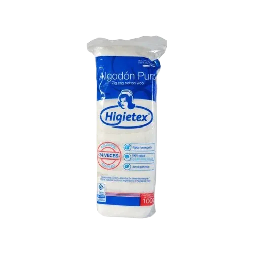 ALGODON (HIGIETEX) PURO ZIG ZAG BOLSA X 100GR