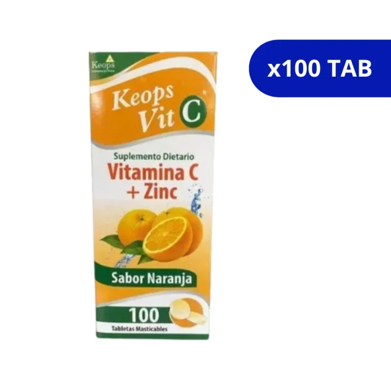 VITAMINA C + ZINC (KEOPS) NARANJA CJA X 100 TBL