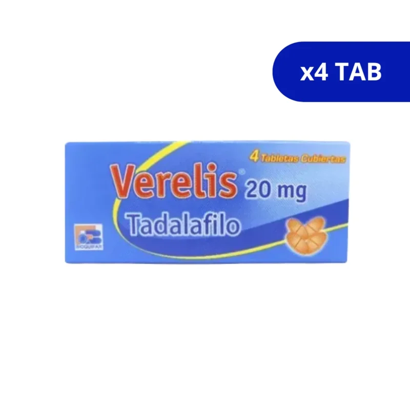 VERELIS (BIOQUIFAR) 20MG CJA X 4TAB TADALAFILO