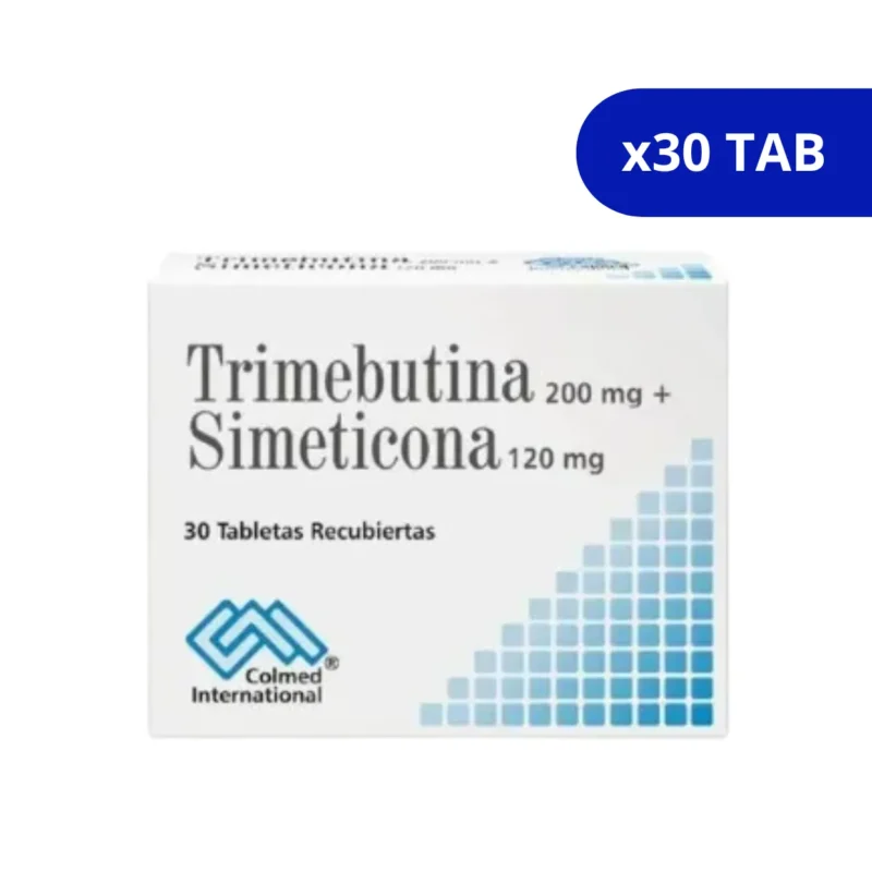 TRIMEBUTINA + SIMETICONA (COLMED) 200MG/120MG CJA X 30 TBS