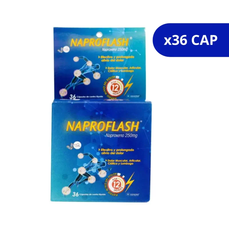 NAPROFLASH (NOVAMED) 250MG CJA X 36CAP NAPROXENO CAFEINA