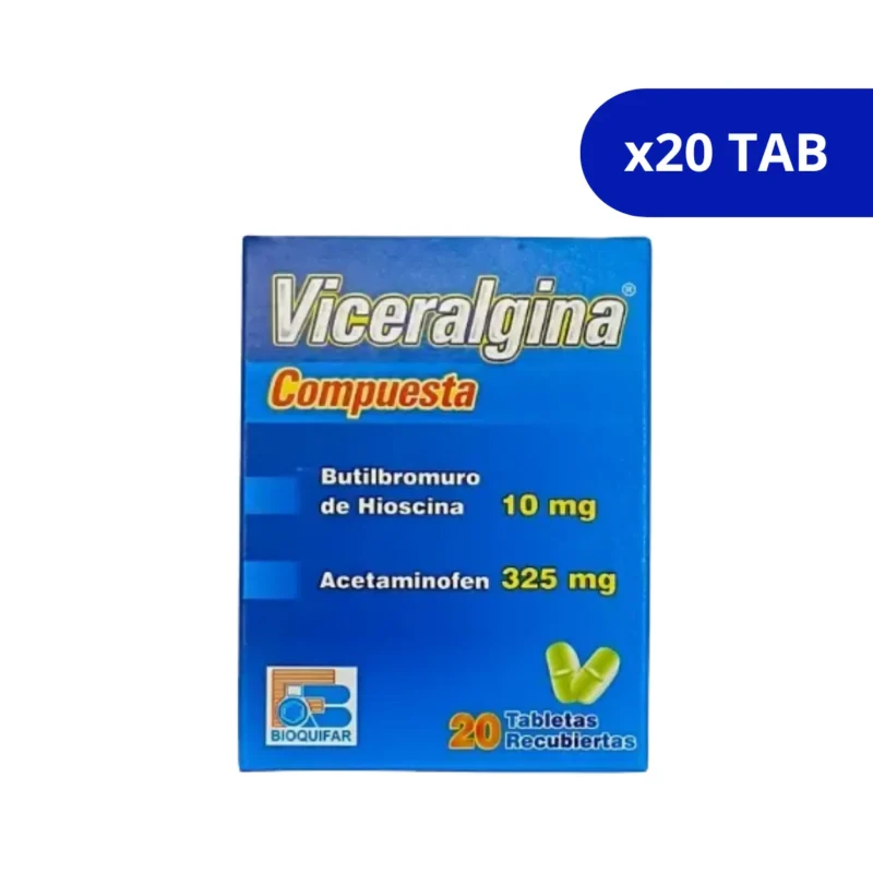 VICERALGINA LABQ N BUTIL+ACETA X 20 TAB