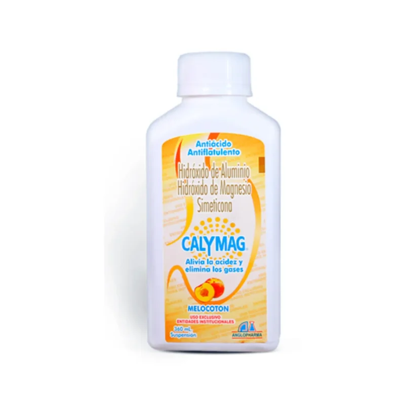 CALYMAG (ANGLOPHARMA) SUSP MELOCOTON FCO X 360ML HIDROXIDO ALUMINIO HIDROXIDO MAGNESIO SIMETICONA