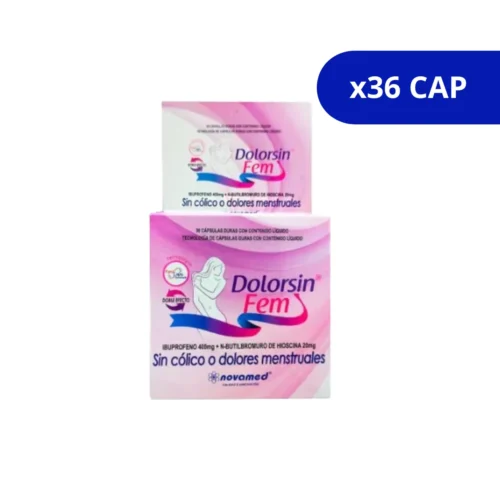 DOLORSIN FEM (NOVAMED) X CJA 36 CPS IBUPROFENO-N-BUTILBROMURO HIOSCINA
