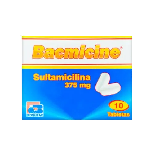 BACMICINE (BIOQUIFAR) 375 MG CJA X 10 TBS SULTAMICILINA