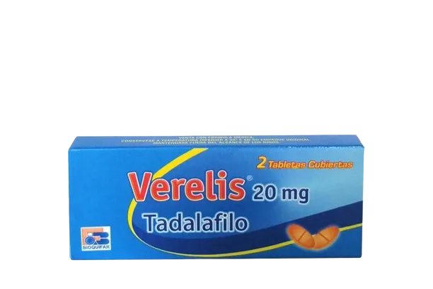 VERELIS (BIOQUIFAR) 20MG CJA X 2TAB TADALAFILO