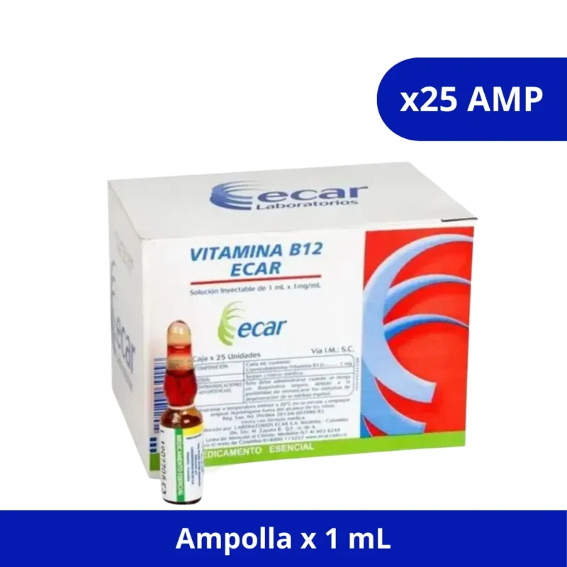 VITAMINA B12 (ECAR) AMP 1MG FCO X 1ML